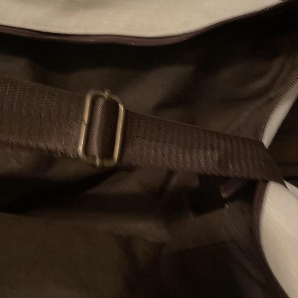 John Varvatos Canvas Crossbody Messenger Travel Weekend Carryon Bag - Picture 5 of 7